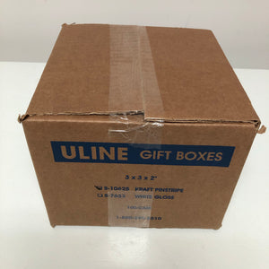 3 x 3 x 2", Kraft Pinstripe Gift Boxes. 1 Box of 100