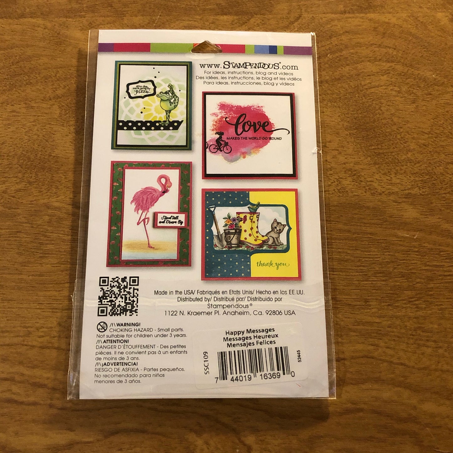 Stampendous Happy Messages 12 Piece Clear Stamp Set SSC109