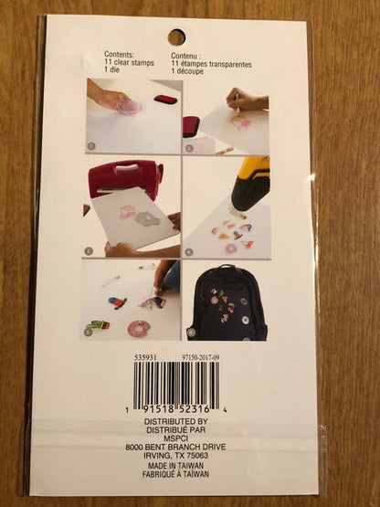 Recollections 12 Piece Cheeky Modern Pop Cactus Clear Stamp and Die Kit