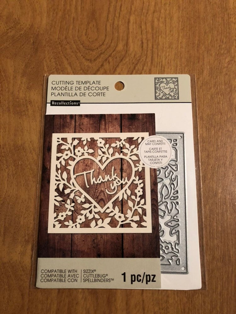 Recollections, Square, Thank You Heart Cutting Template Die, 542692