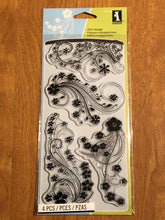Load image into Gallery viewer, Inkadinkado Modern Flower Flourish 4 Piece Clear Stamp Set 60-30380