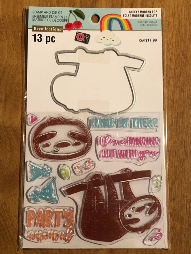 Recollections, Cheeky Modern Pop Clear Stamp and Die Kit, 13 Pieces For Card Making