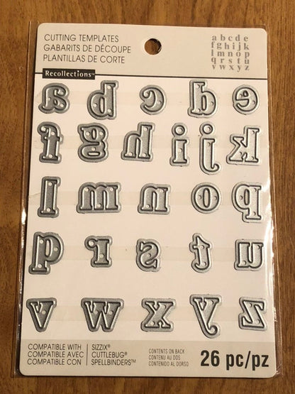 Recollections, 26 Piece Dies Set, Alphabet All Lower Case Unicase Letters for card making