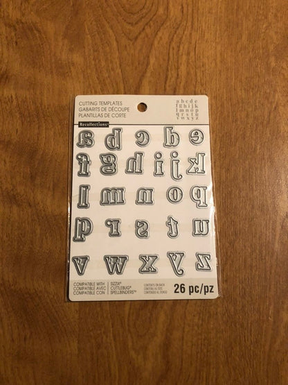 Recollections, 26 Piece Dies Set, Alphabet All Lower Case Unicase Letters for card making