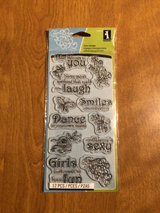 Inkadinkado Thoughts For The Day 12 Pieces Clear Stamps set 60-30062