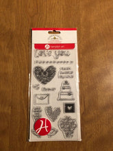 Load image into Gallery viewer, Hampton Art Love You 13 Clear Stamp Set SC0474