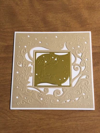 Set of Three Handmade Deer Christmas Cards