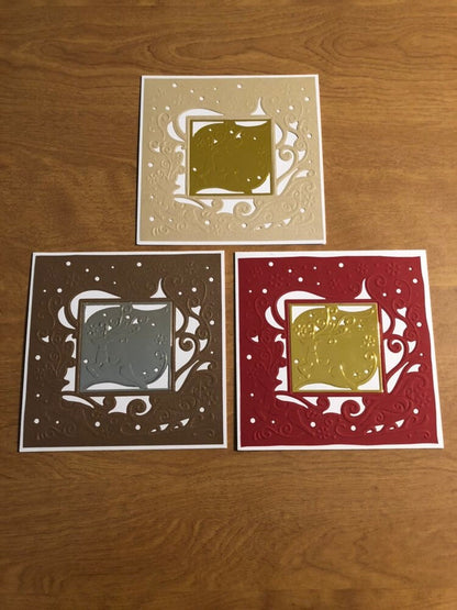 Set of Three Handmade Deer Christmas Cards