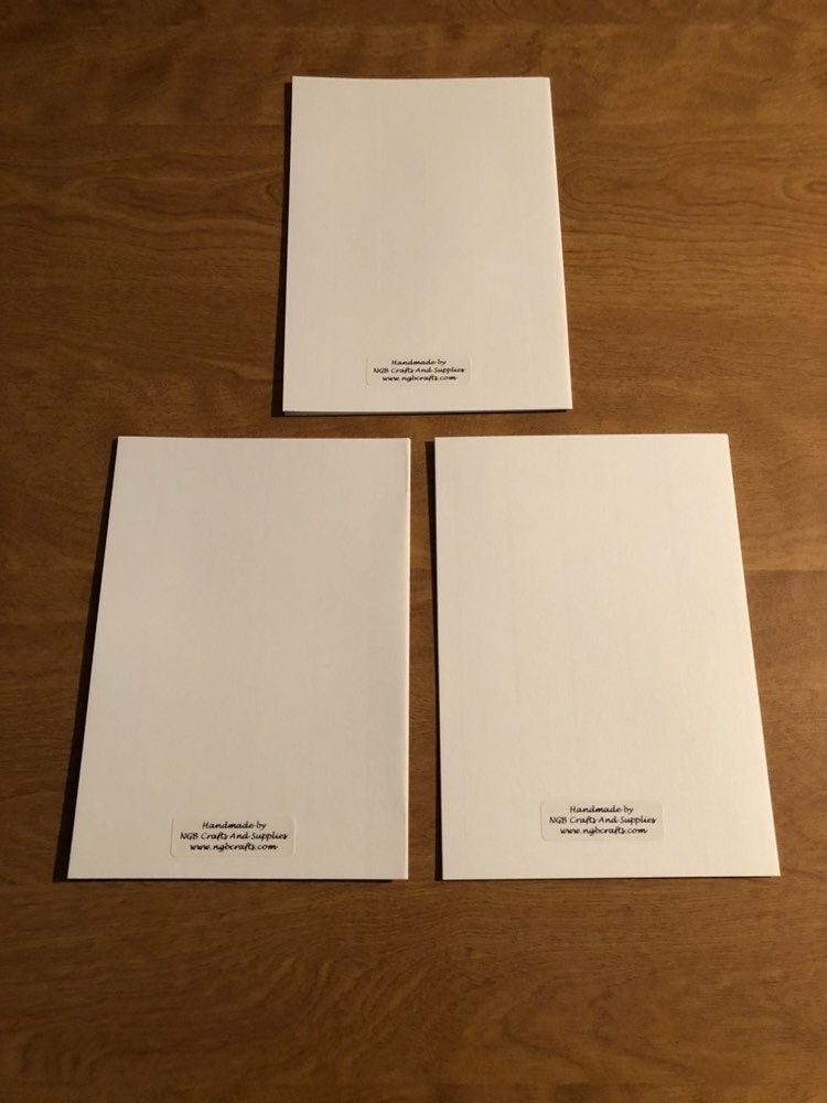 Set of Three Handmade Merry Christmas with Angels Christmas Cards