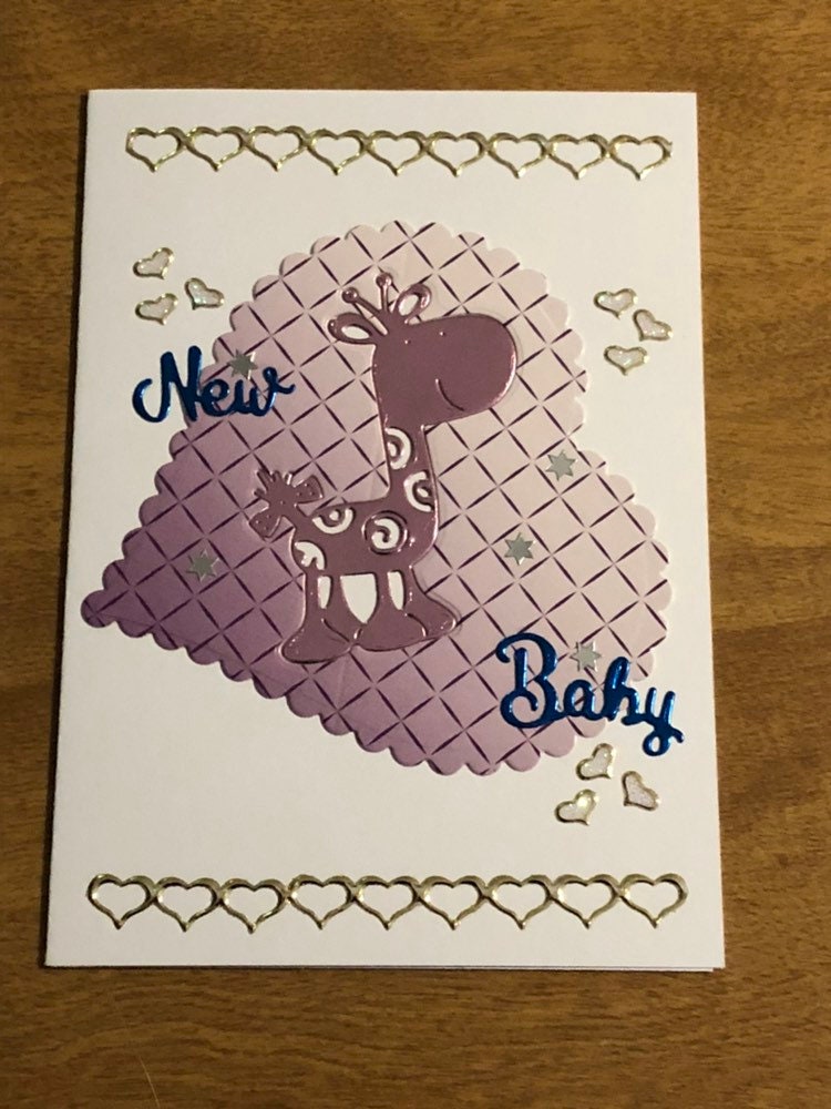 New Baby Giraffe Congratulations Handmade Card