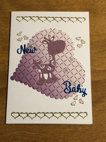 New Baby Giraffe Congratulations Handmade Card