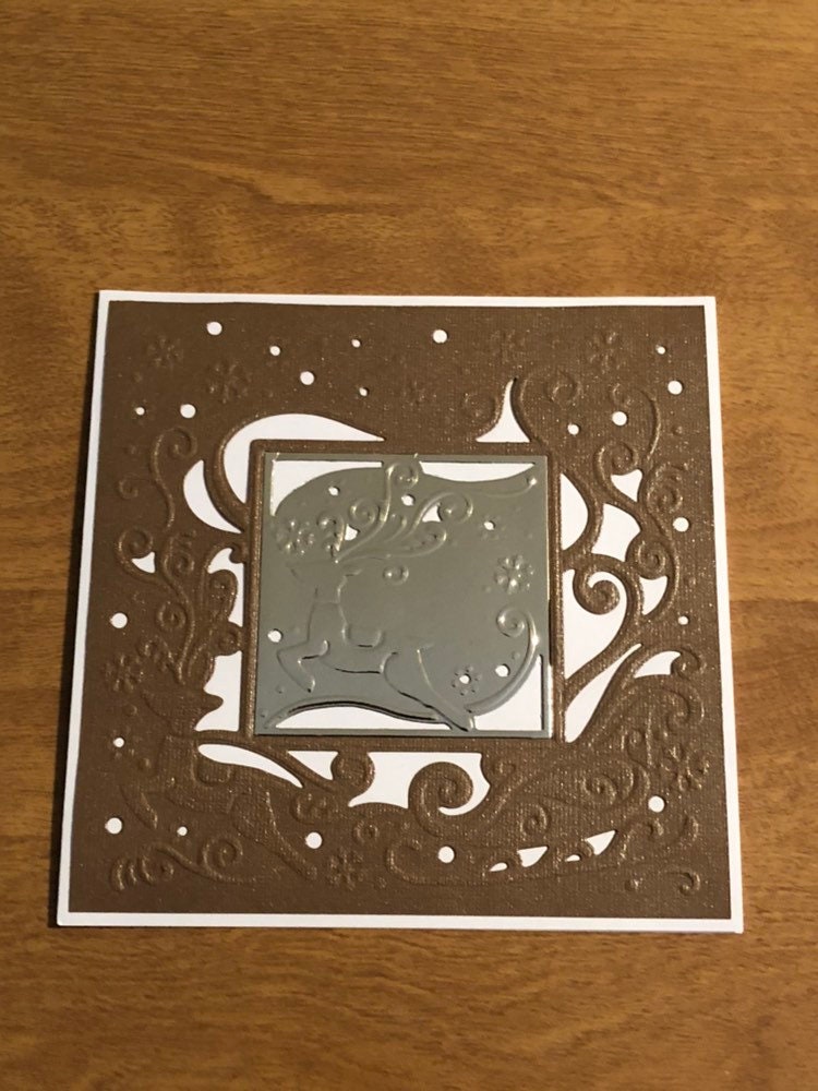Set of Three Handmade Deer Christmas Cards