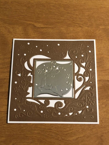 Set of Three Handmade Deer Christmas Cards