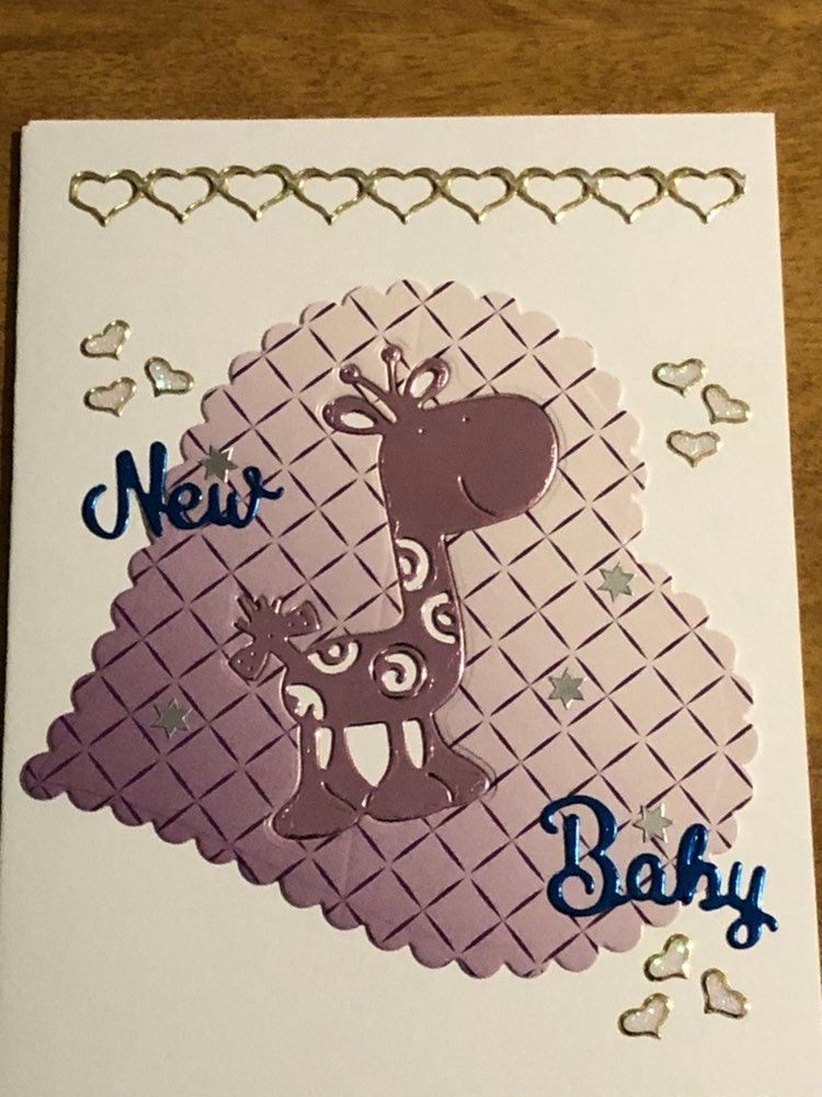 New Baby Giraffe Congratulations Handmade Card