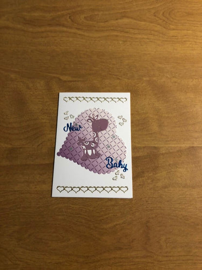 New Baby Giraffe Congratulations Handmade Card