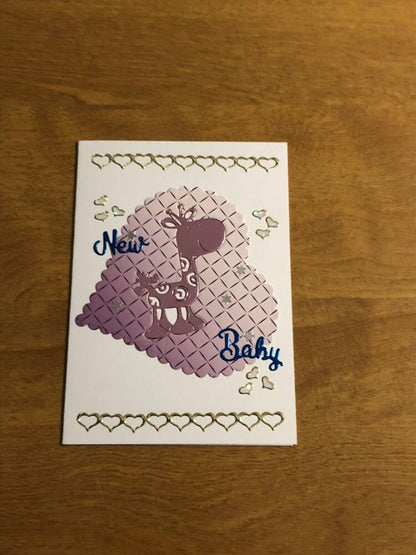 New Baby Giraffe Congratulations Handmade Card