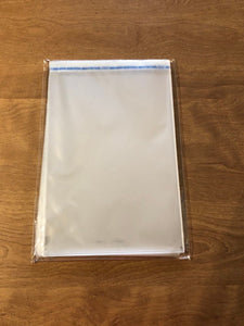 7" x 10" or 18 cm x 25 cm Crystal Clear Resealable Polypropylene Bags 100 in a Package