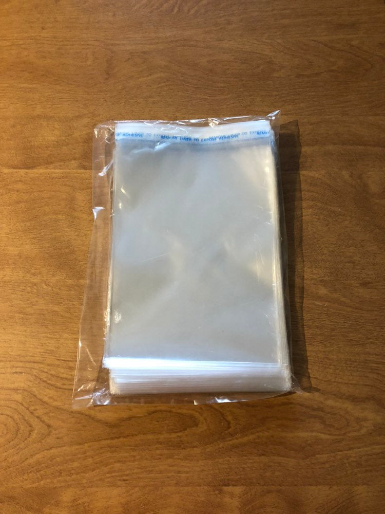 5 1⁄4" x 7 1⁄4" or 13 cm x 18 cm Crystal Clear Resealable Polypropylene Bags - 100 Bags
