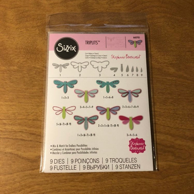 Sizzix Triplits Dragonflies Dies By Stephanie Barnard 660705
