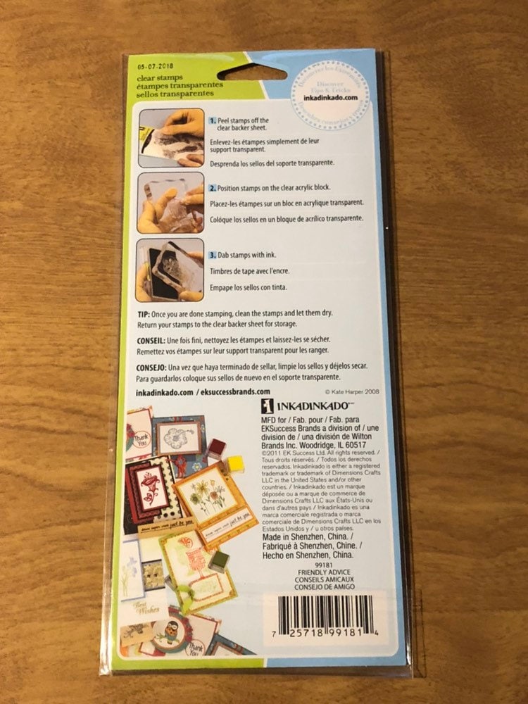 Friendly Advice Kid Quotes Inkadinkado Clear Stamps 6 Pieces 99181