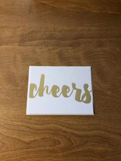 Cheers Gold Foil Blank Card 5 Pack