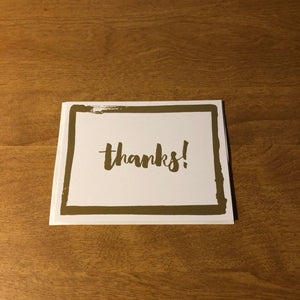 Thanks! Gold Foil Blank Card 5 Pack