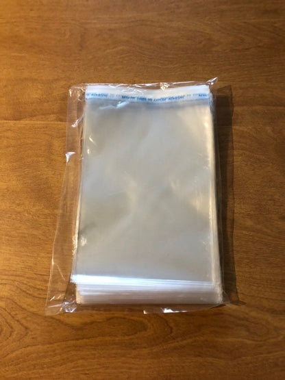 5 1⁄4" x 7 1⁄4" or 13 cm x 18 cm Crystal Clear Resealable Polypropylene Bags - 100 Bags