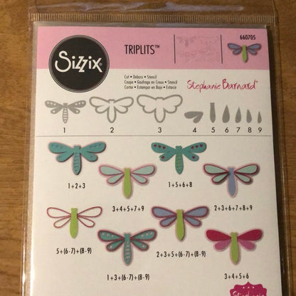 Sizzix Triplits Dragonflies Dies By Stephanie Barnard 660705