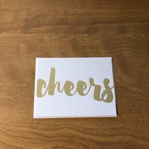 Cheers Gold Foil Blank Card 5 Pack
