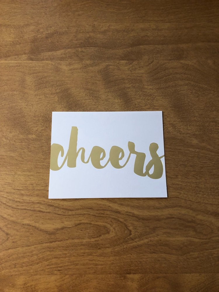 Cheers Gold Foil Blank Card 5 Pack