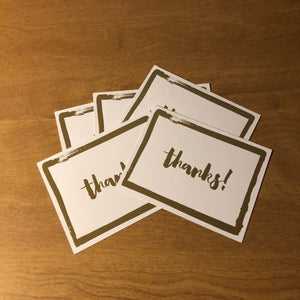 Thanks! Gold Foil Blank Card 5 Pack