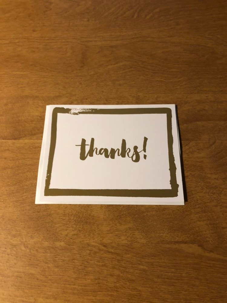 Thanks! Gold Foil Blank Card 5 Pack