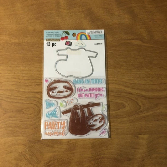 Recollections, Cheeky Modern Pop Clear Stamp and Die Kit, 13 Pieces For Card Making