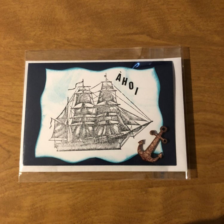Ahoi Ship Anchor Deutsche Karten Handgemach Ahoi Ship Anchor German Card Handmade Choose One or Both Cards