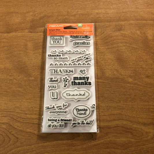Fiskars, 23 Piece, Simple Stick Grateful Rubber Stamps, 03-013391
