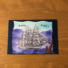 Load image into Gallery viewer, Ahoi Ship Anchor Deutsche Karten Handgemach Ahoi Ship Anchor German Card Handmade Choose One or Both Cards