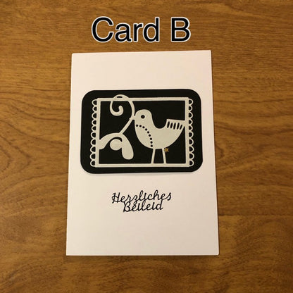 Herzliches Beileid Deutsche Sympathie Karten Handgemacht German Sympathy Cards Handmade, Choice of one or all 3 cards, HGCBC116