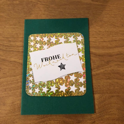 Frohe Weihnachten, Frohes Fest, Deutsche Weihnachtskarte Handgemacht, Merry Christmas, Happy Holiday, German Christmas Cards Handmade
