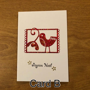 Joyeux Noël, Carte De Noël, Français Fait Main, Bonnes Fêtes, Colombe, Handmade French Christmas Cards, Merry Christmas, Dove Christmas Card