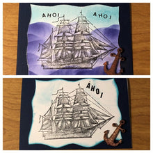 Load image into Gallery viewer, Ahoi Ship Anchor Deutsche Karten Handgemach Ahoi Ship Anchor German Card Handmade Choose One or Both Cards