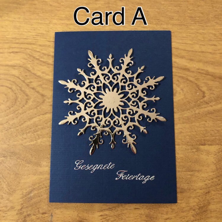 Schneeflocke Gesegnete Feiertage Karte Deutsche Weihnachtskarte Handgemacht, German Snowflake Blessed Holidays, Christmas Card Handmade