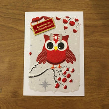 Load image into Gallery viewer, Alles Liebe zum Fest, Besinnliche Weihnachtszeit, Eule Deutsche Karte Weihnachtskarten Handgemacht, Owl German Christmas Cards handmade