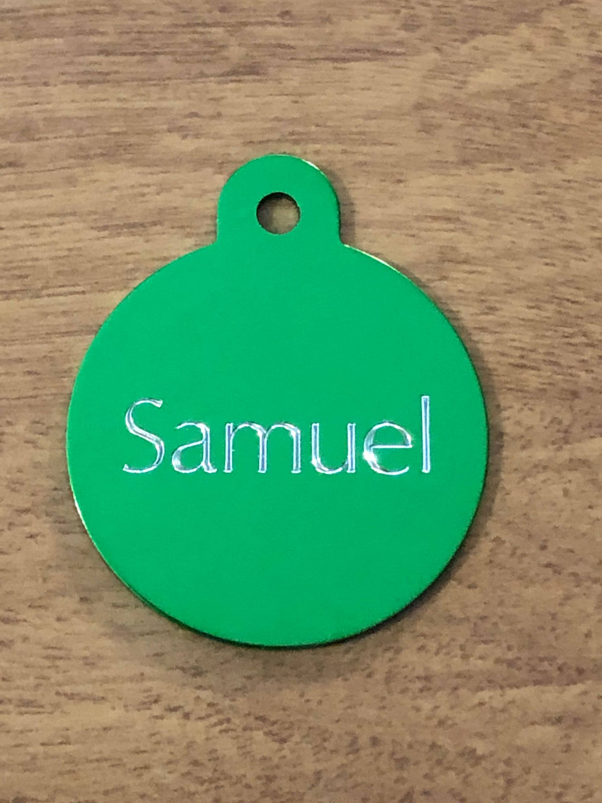 Large Circle, Personalized Aluminum Tag, Diamond Engraved, Dog Tag, Cat Tag, ID Tag, Kitty Tag, Puppy Tag, For Backpacks, Bags, Key Chains