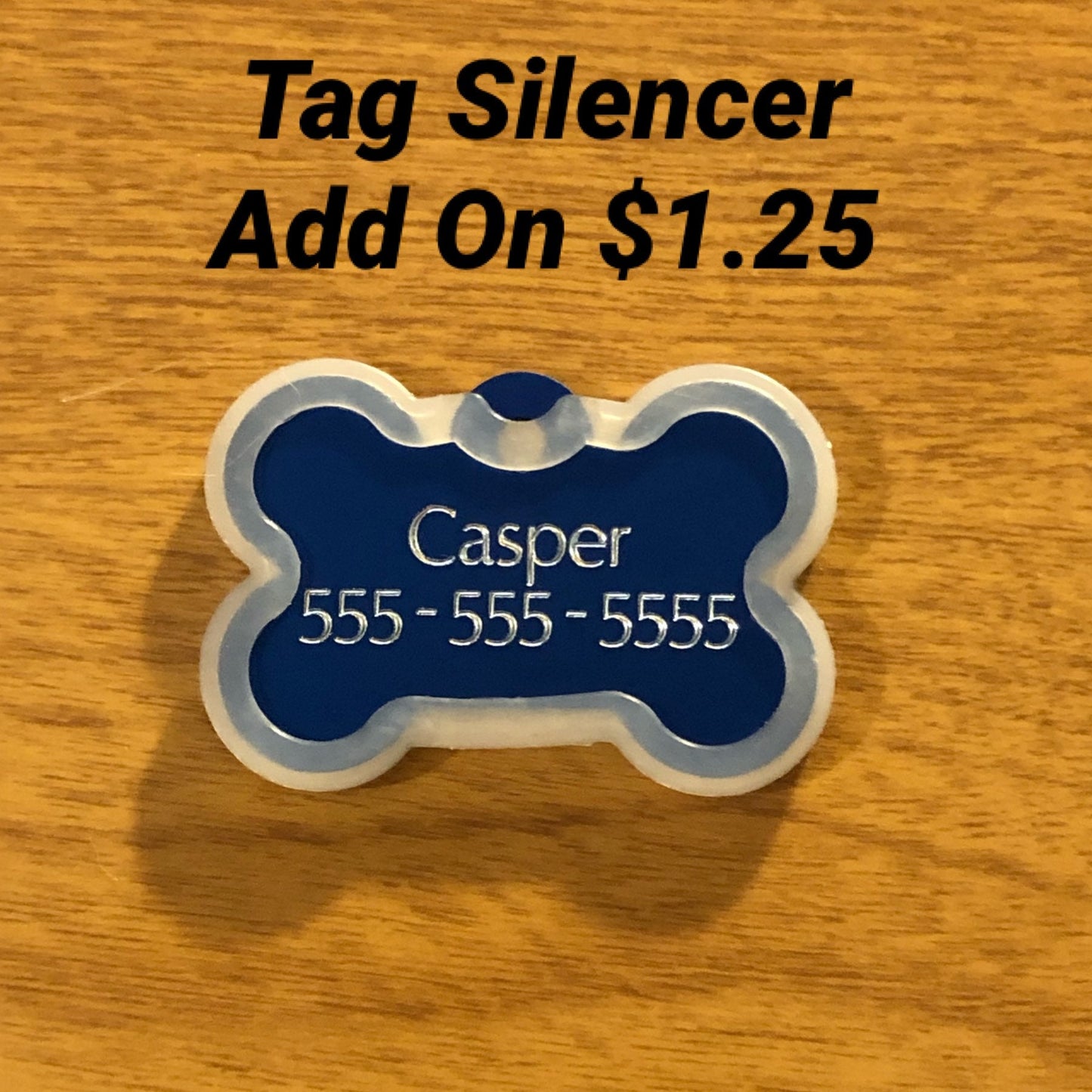 Rub My Belly, Large Blue Bone Aluminum Tag, Personalized Diamond Engraved, Dog Tag, Puppy Tag, ID Tag, Tag for Dog Collar RMMLBB