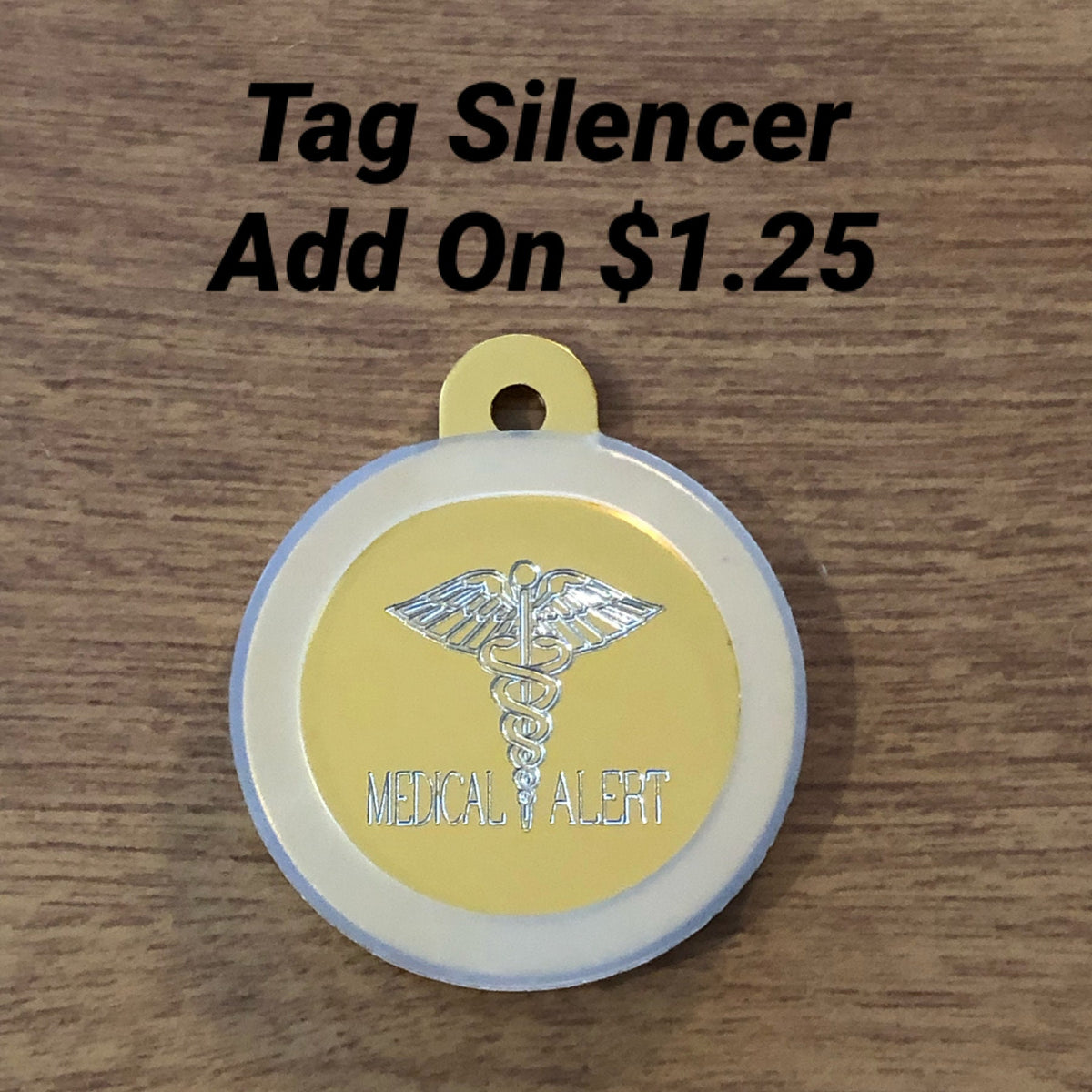 Medical Alert Large Circle, Personalized Aluminum Tag Diamond Engraved ID For Bags, Backpacks, Key Chains. CAzAPLCT2
