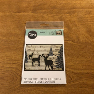 Sizzix, Winter Deer Card Front, Thinlits Die 659586 For Christmas Card Making