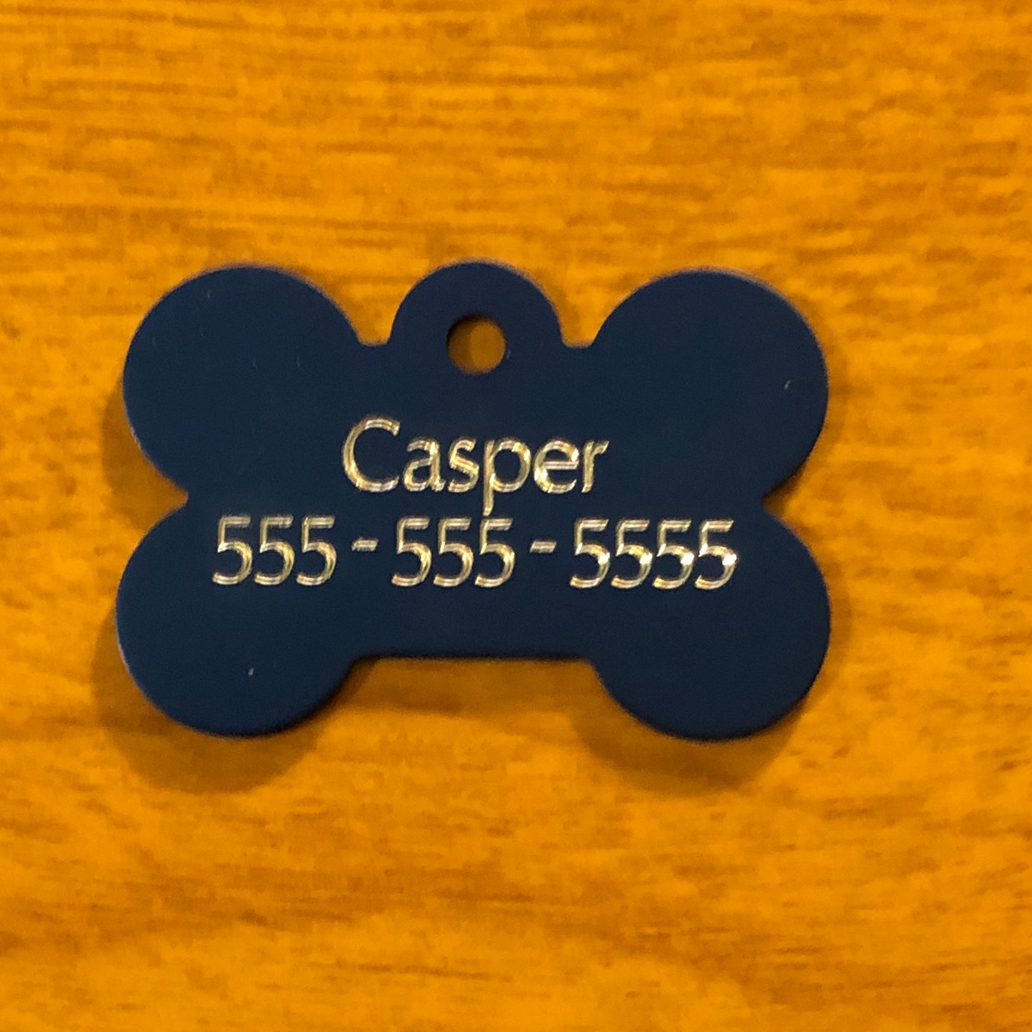Rub My Belly, Large Blue Bone Aluminum Tag, Personalized Diamond Engraved, Dog Tag, Puppy Tag, ID Tag, Tag for Dog Collar RMMLBB