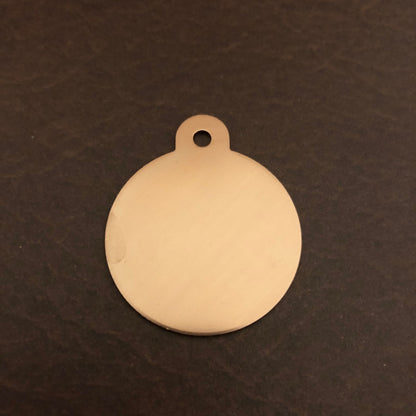 I'm Blind, Small Circle Aluminum Tag, Personalized Diamond Engraved, Pet Cat Dog Personal ID Tag For Bags Backpacks and Collars Key Chains
