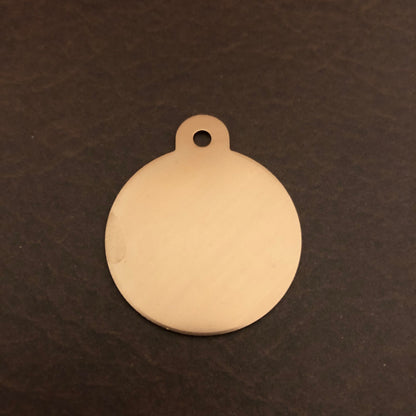 I'm Blind, Small Circle Aluminum Tag, Personalized Diamond Engraved, Pet Cat Dog Personal ID Tag For Bags Backpacks and Collars Key Chains