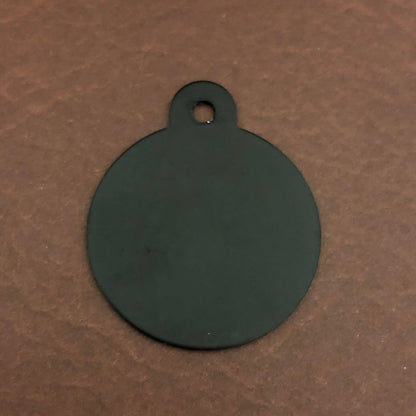 Medical Alert, Large Circle Personalized Aluminum Tag, Diamond Engraved, ID For Bags, Backpacks, Key Chains. CAzAPLCT